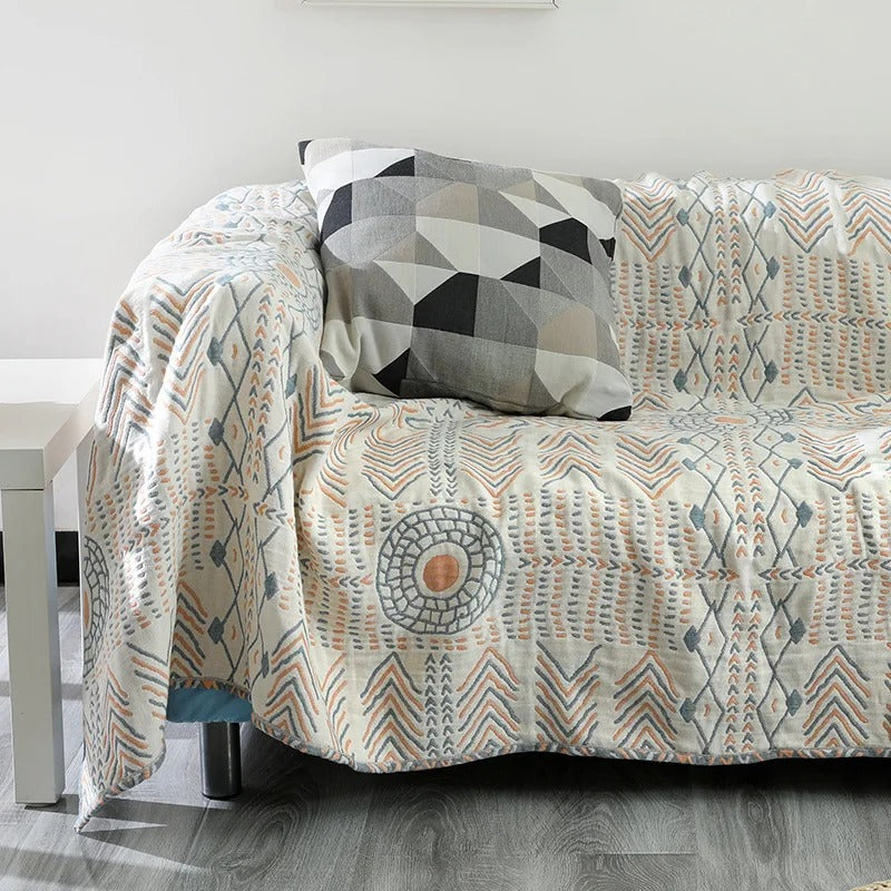 Reversible Chic Cotton Throw Blanket