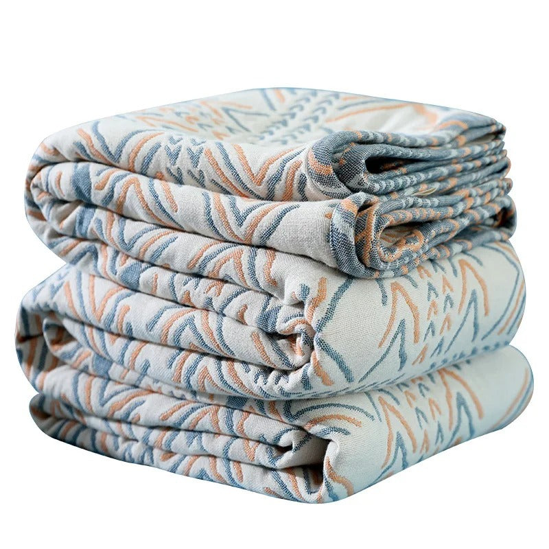 Reversible Chic Cotton Throw Blanket