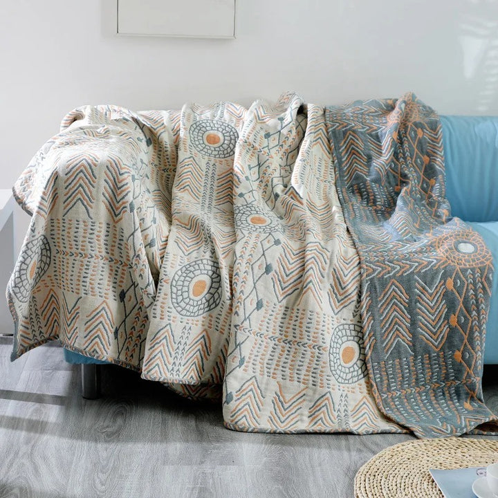 Reversible Chic Cotton Throw Blanket